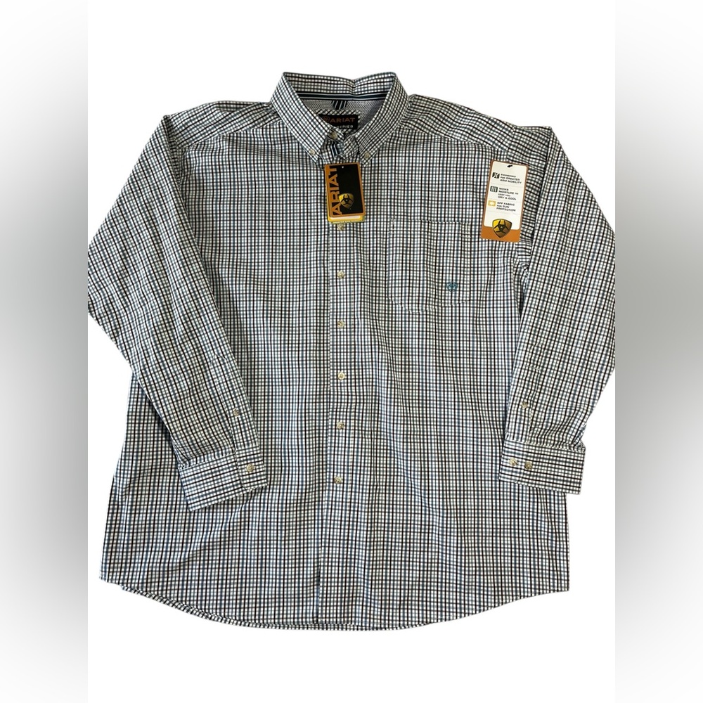Ariat Pro Series Mens Shirt Size 2XL Plaid Long Sleeve Button Up